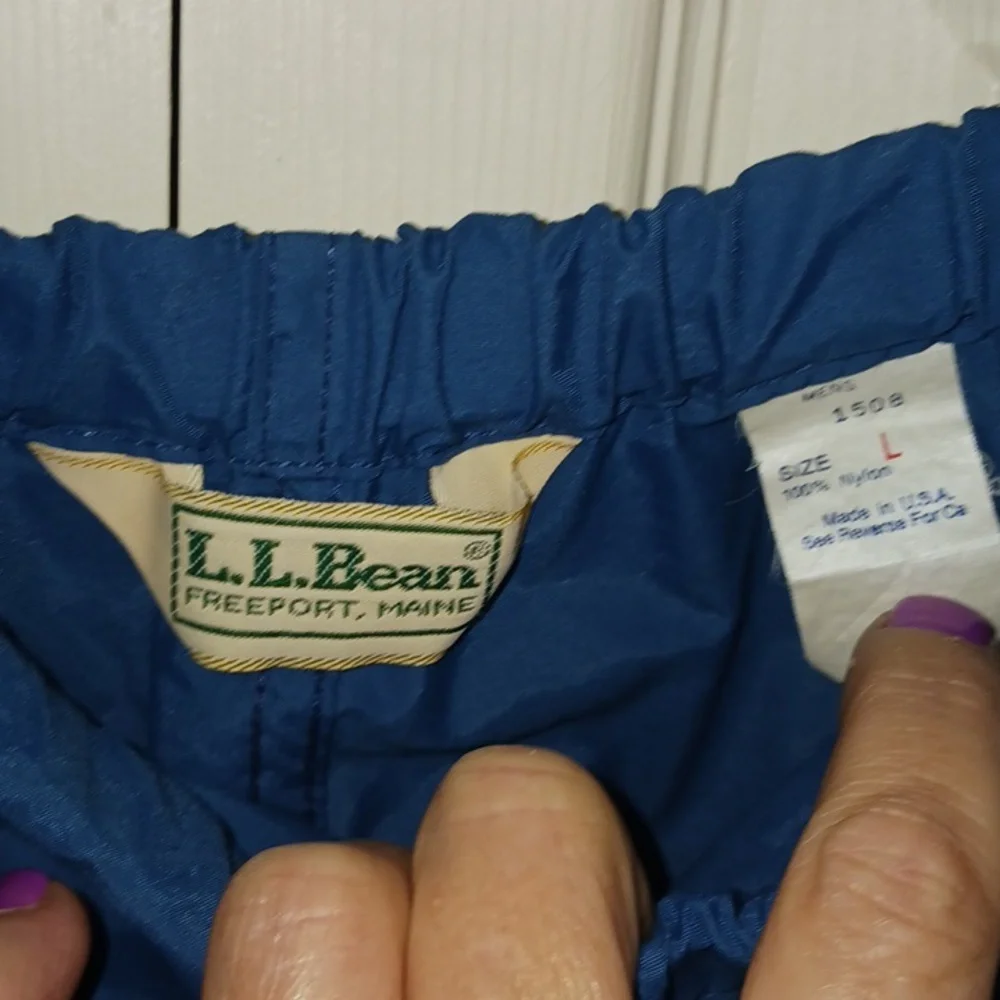 Vintage LL Bean 2-piece half zip windbreaker rain suit jogging pants - L - blue - Picture 15 of 16